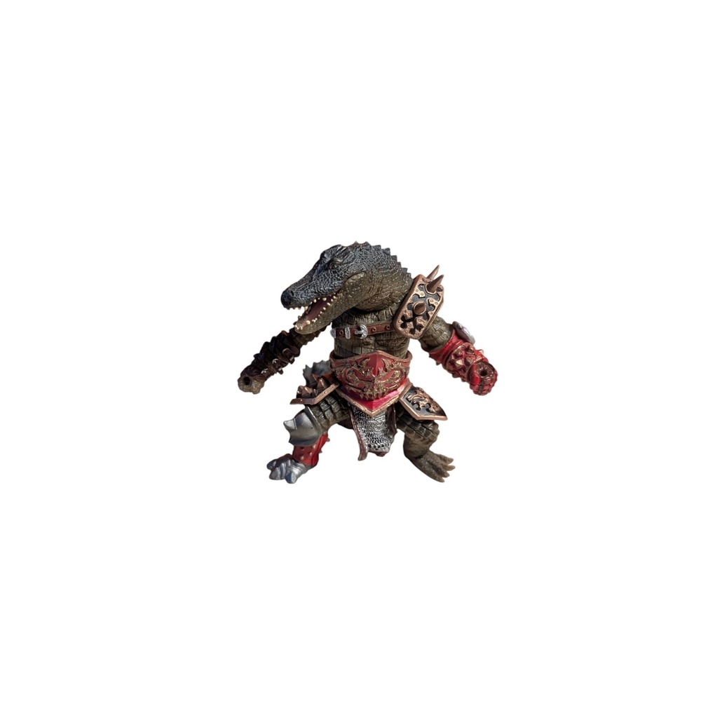 Papo Crocodile Mutant Warrior Fantasy Figure Armored Reptile 38956 Brown Red